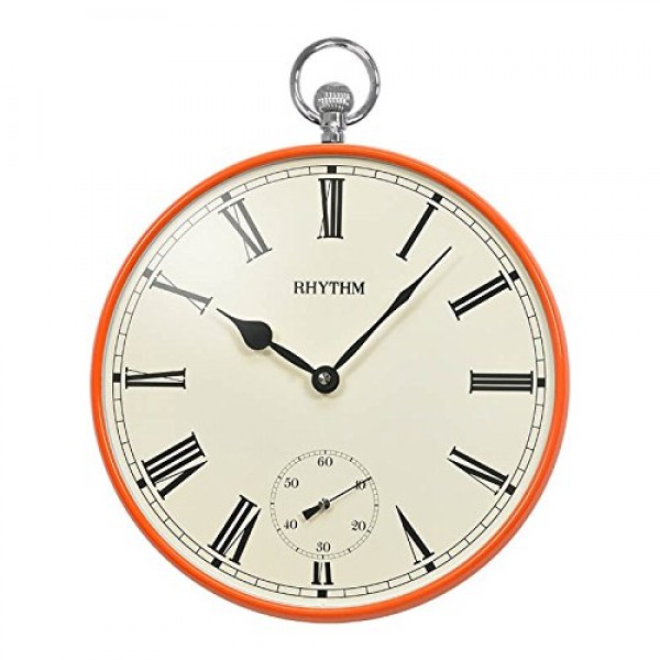 Rhythm Value Added Wall Clock Convex Glass,Sub-Second Hand Metal Case Rhythm Value Added Wall Clock Convex Glass,Sub-Second Hand Metal Case